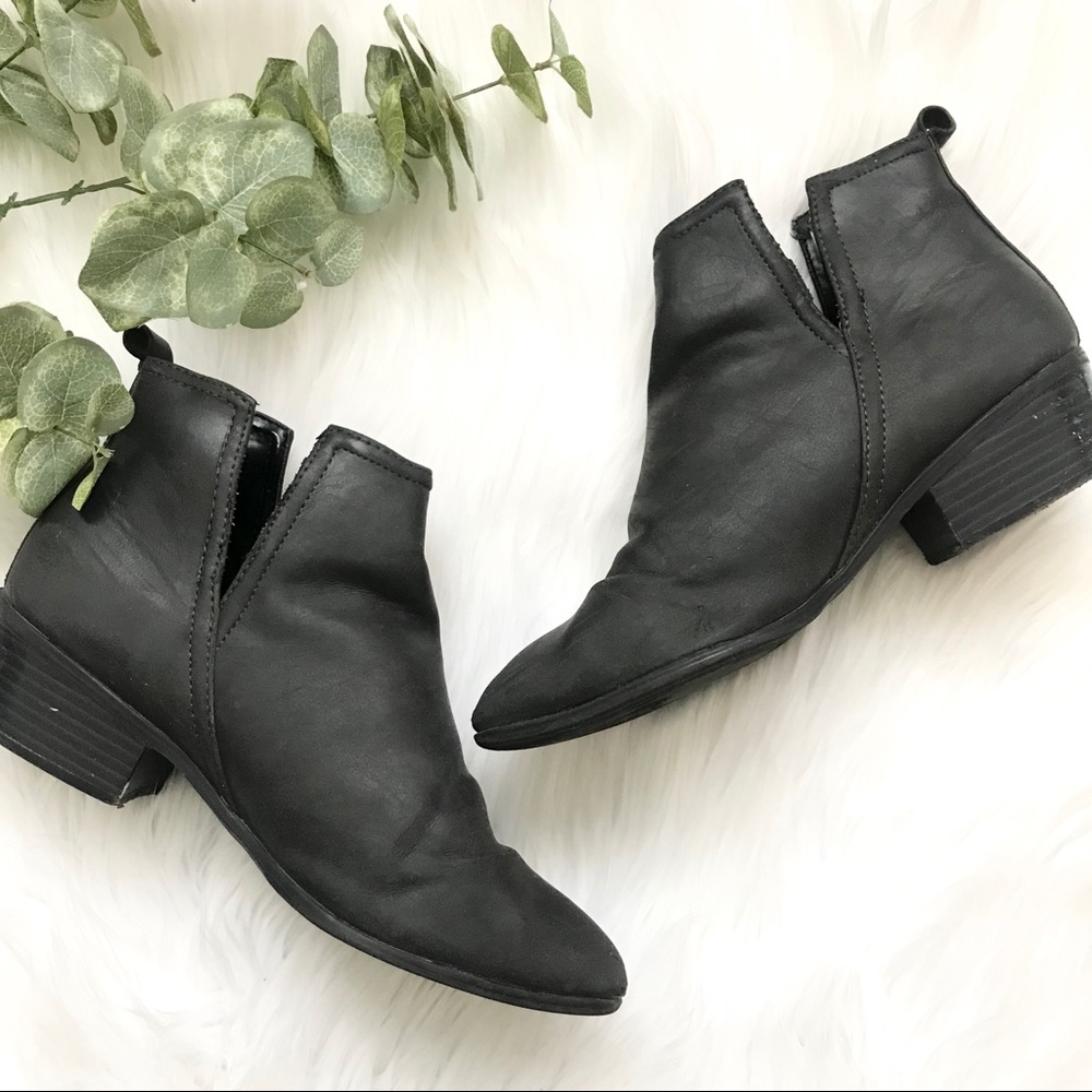 Express Faux Leather Cutout Ankle Booties